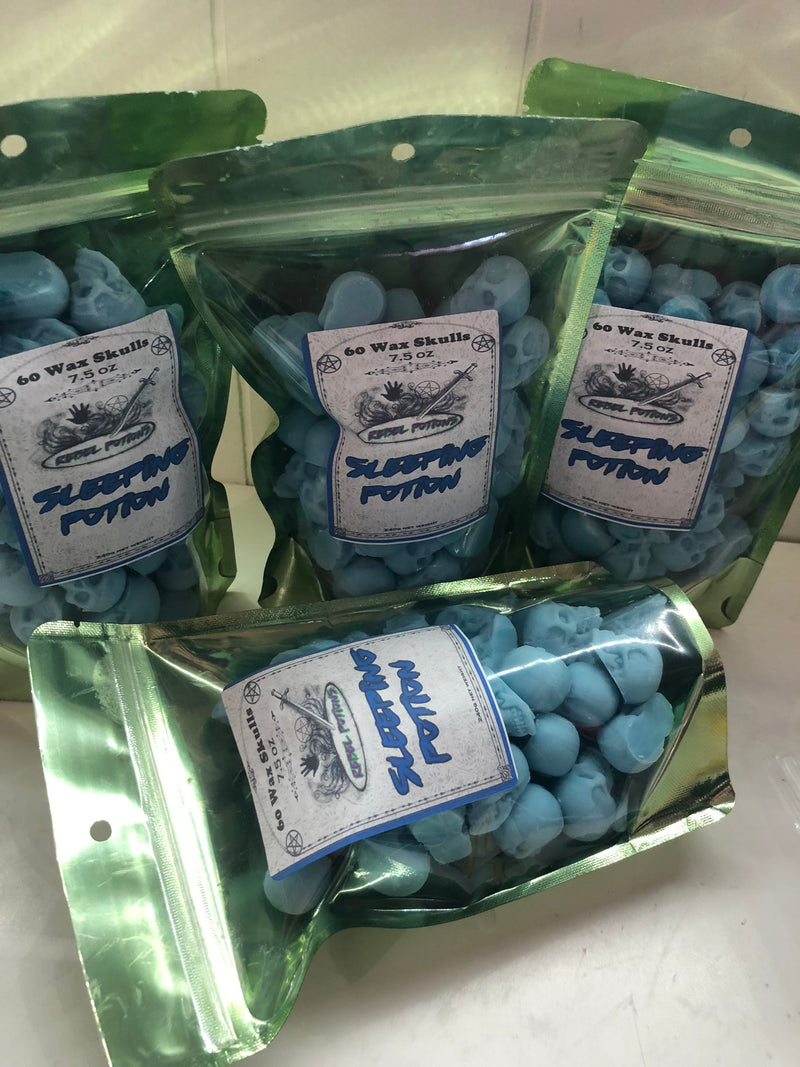 Sleeping Potion mini skull wax melts relax goth witchcraft wicca pagan
