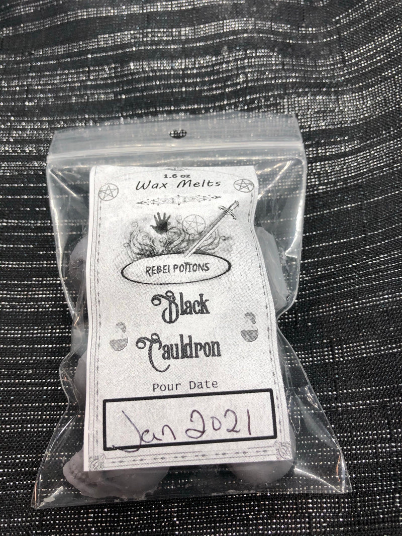 Black Cauldron mini skull wax melts goth Halloween Wicca Pagan witchcraft Samhain tarts
