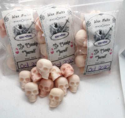 Go Smudge Yourself mini skull wax melts wicca pagan witchcraft horror cleansing tarts