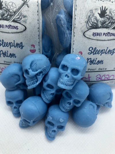 Sleeping Potion mini skull wax melts relax goth witchcraft wicca pagan