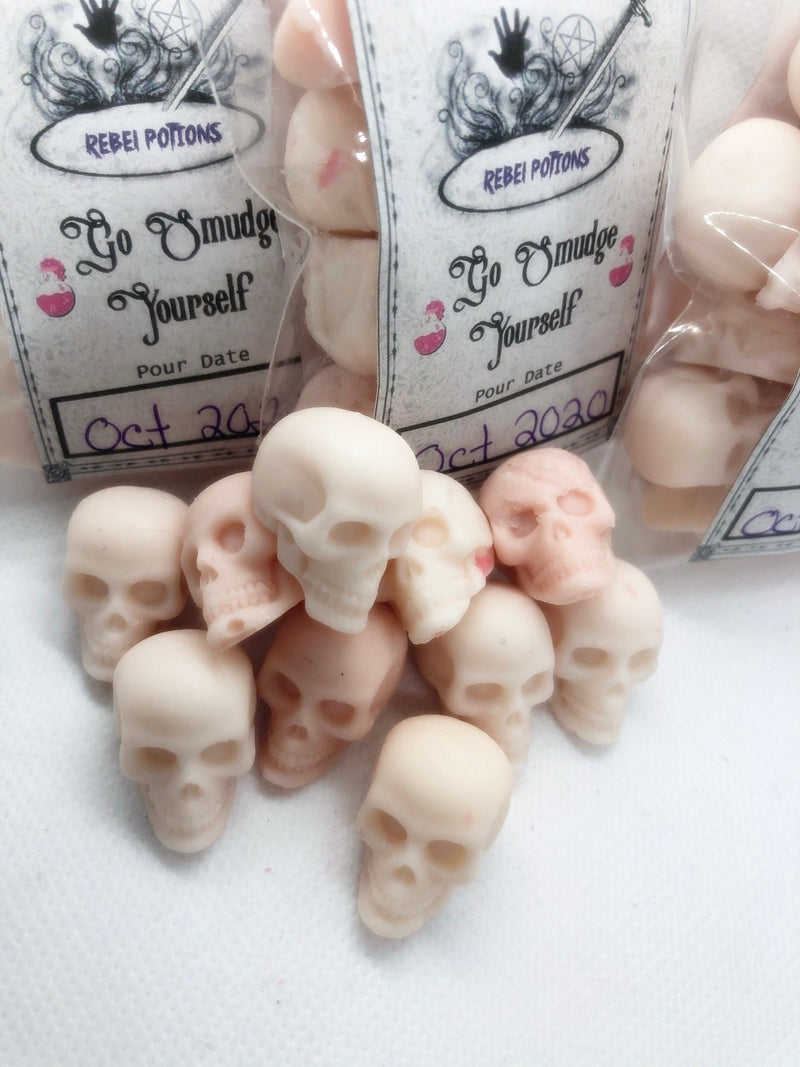 Go Smudge Yourself mini skull wax melts wicca pagan witchcraft horror cleansing tarts