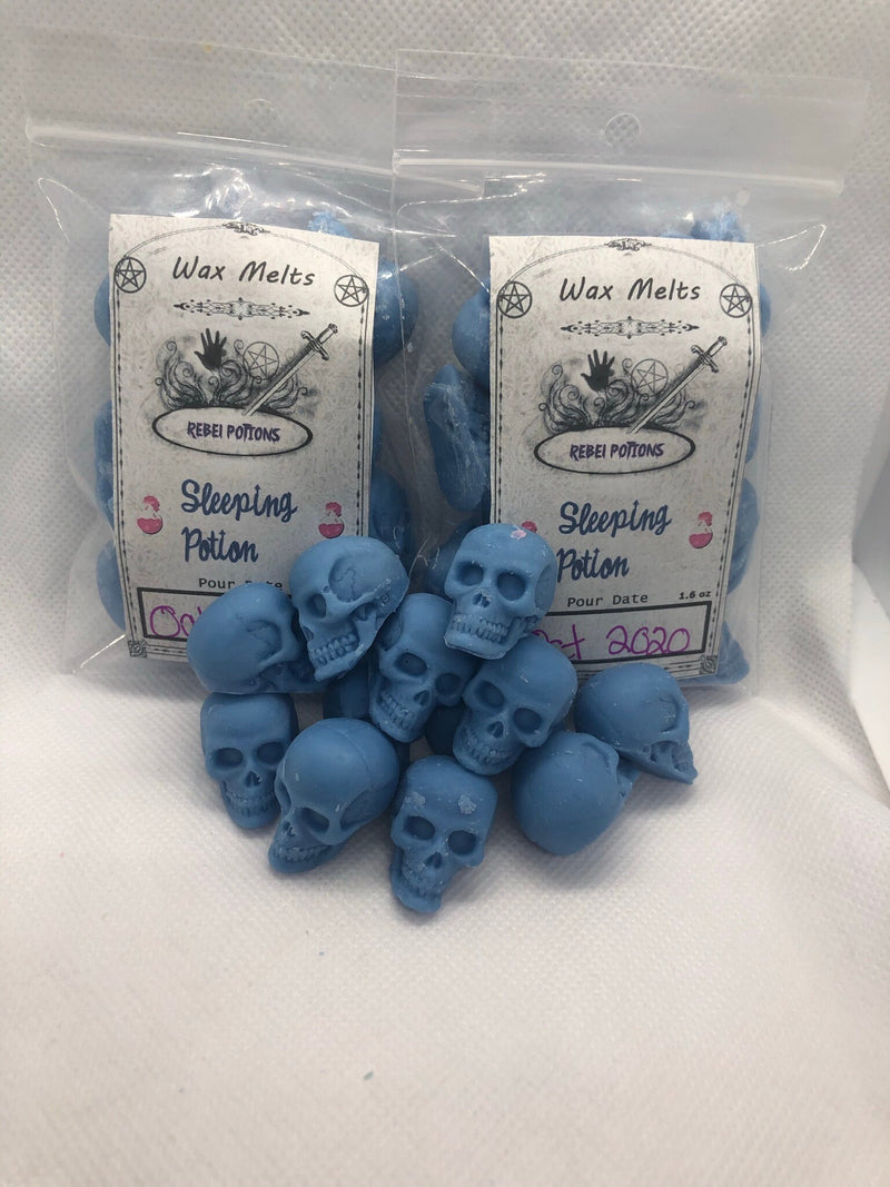 Sleeping Potion mini skull wax melts relax goth witchcraft wicca pagan
