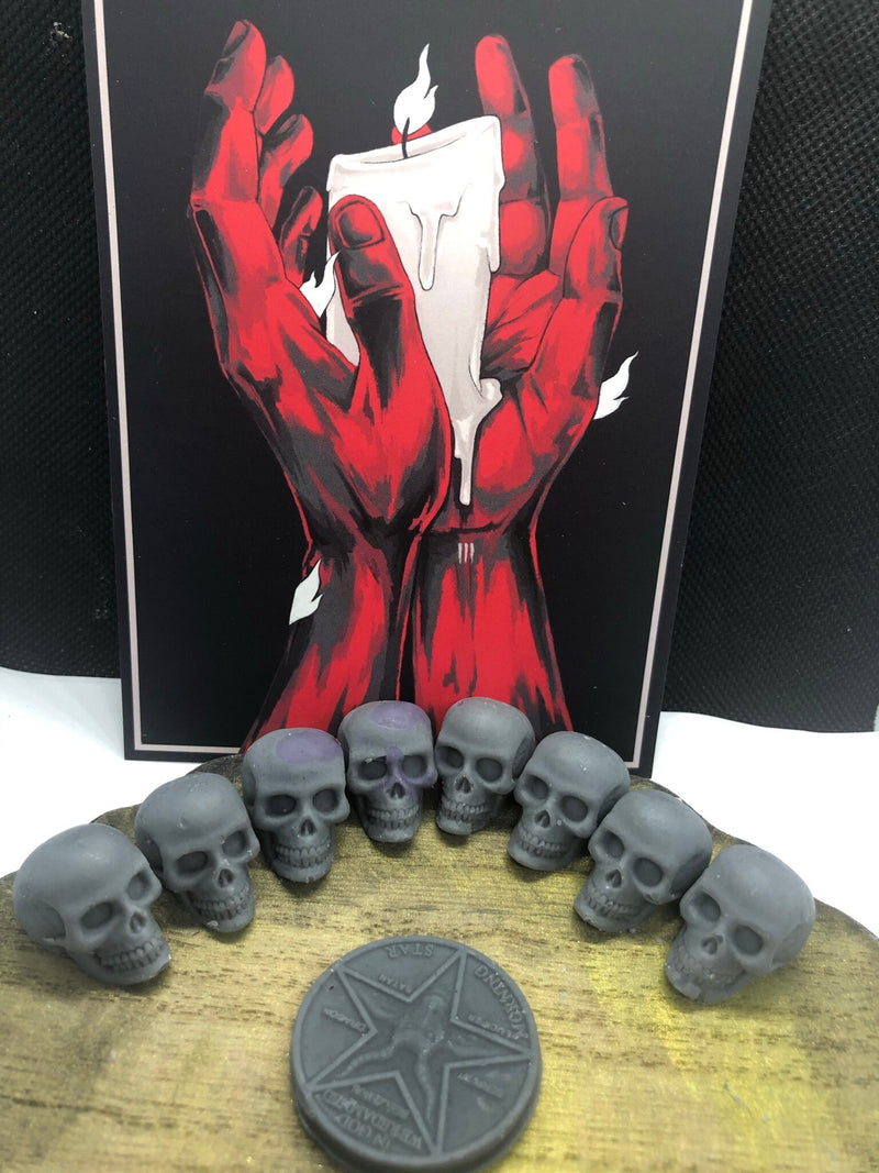 Black Magic mini skull wax melts goth halloween witchcraft wicca pagan tarts